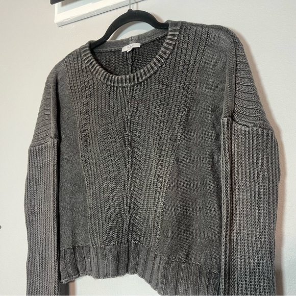 Rails Elsa Knit Sweater Vintage Black Gray Cropped Size Small Slouchy Oversized - Picture 5 of 10